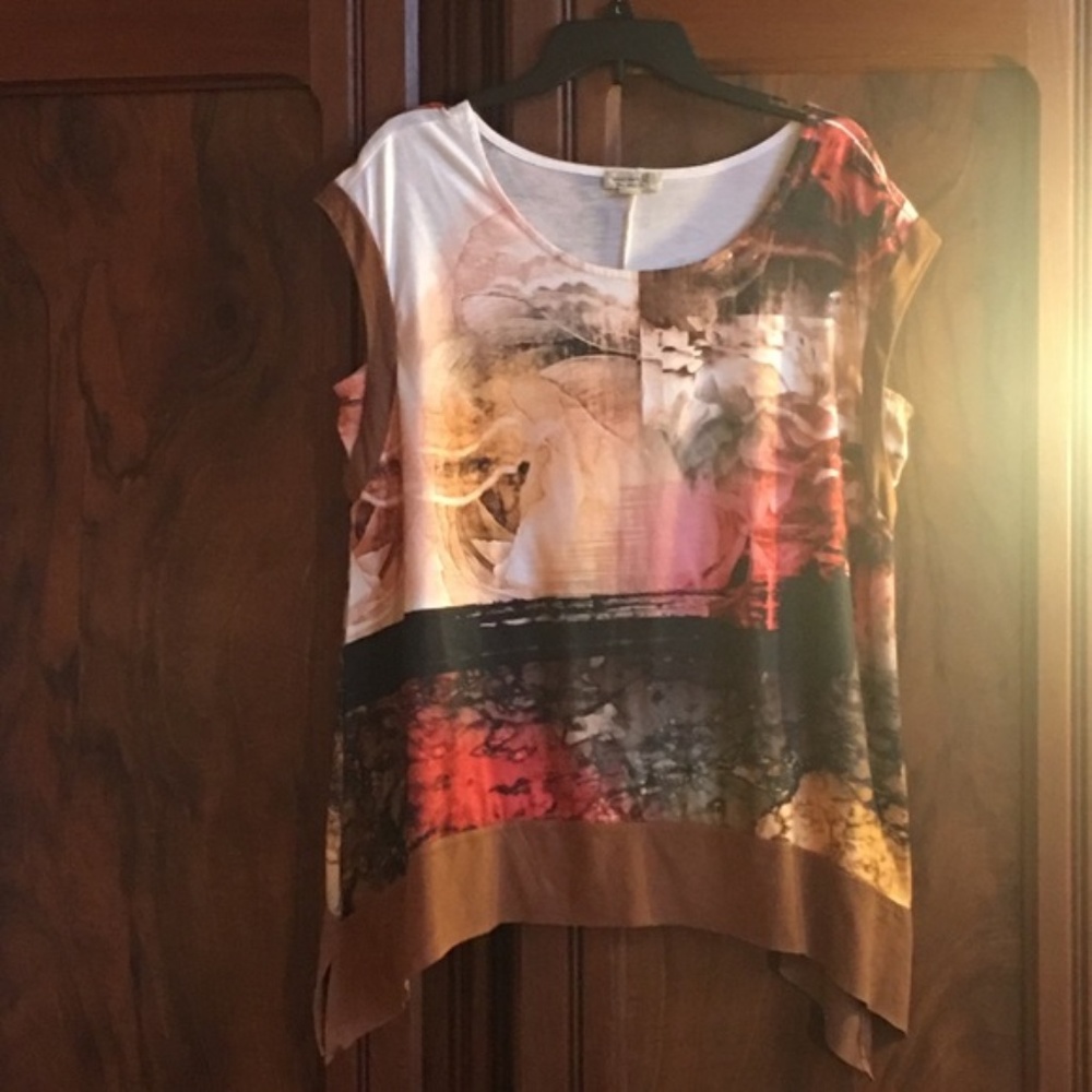 One World Distressed Shark-bite Tee